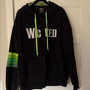 Wicked Broadway Black Hoodie with Green Accents